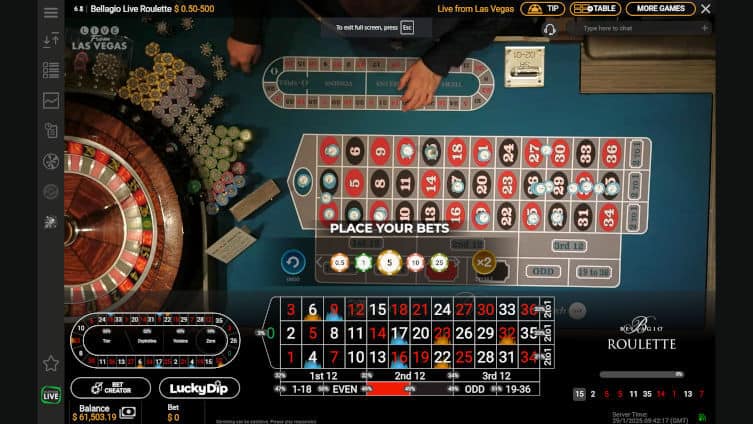 bellagio live roulette