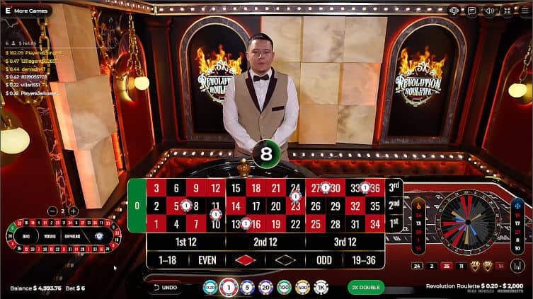 revolution roulette betting time
