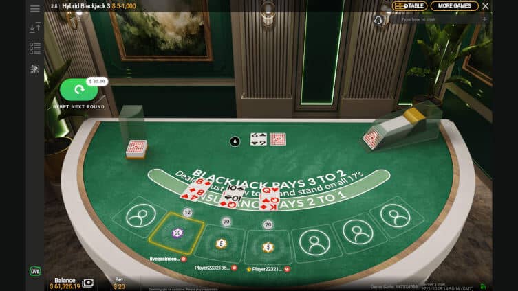 VZN Blackjack Cards dealt