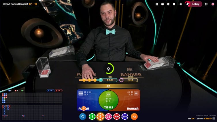 grand bonus baccarat betting time