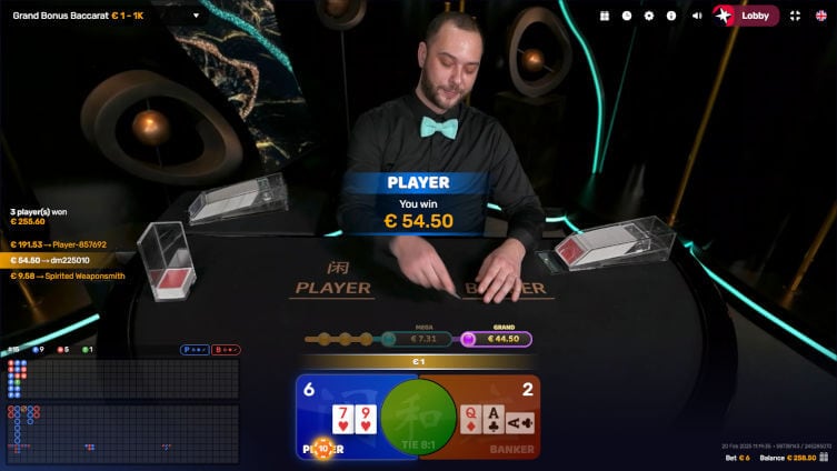 grand bonus baccarat grand win