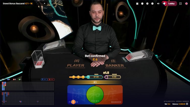 grand bonus baccarat multiplier assigned