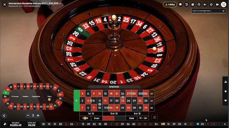 immersive roulette deluxe overhead result