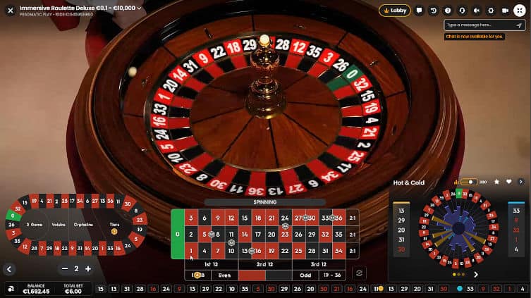 immersive roulette deluxe overhead view