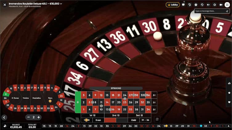 immersive roulette deluxe slow motion closeup