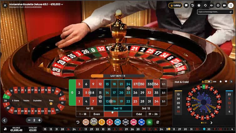 immersive roulette deluxe spins the wheel