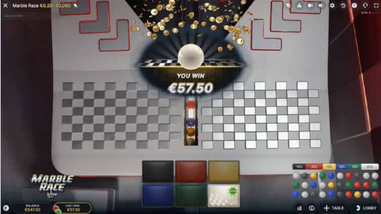 marble race result