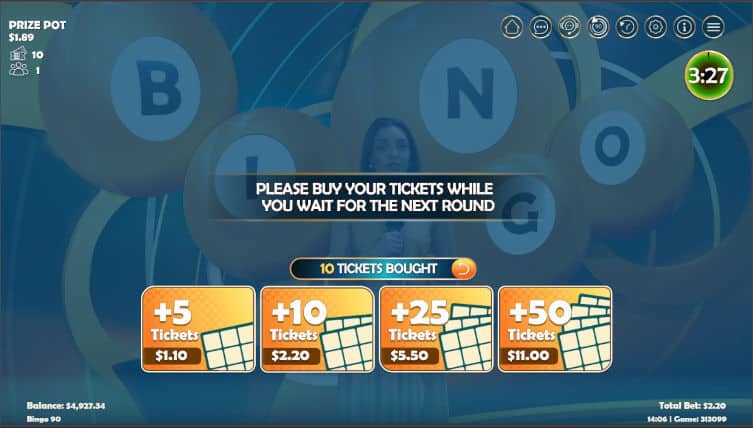 EZ Bingo 90 buying tickets