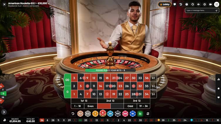 Pragmatic Play American Roulette betting time