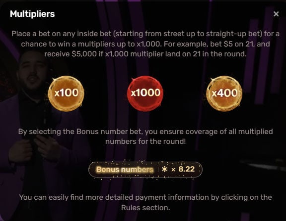 multiplier bonus number bet
