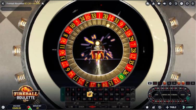 fireball roulette result