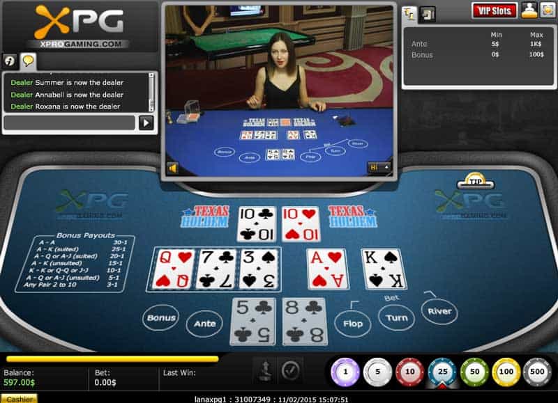 Live Texas Holdem (Single Poker)
