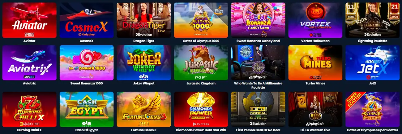 4RABET Casino Games