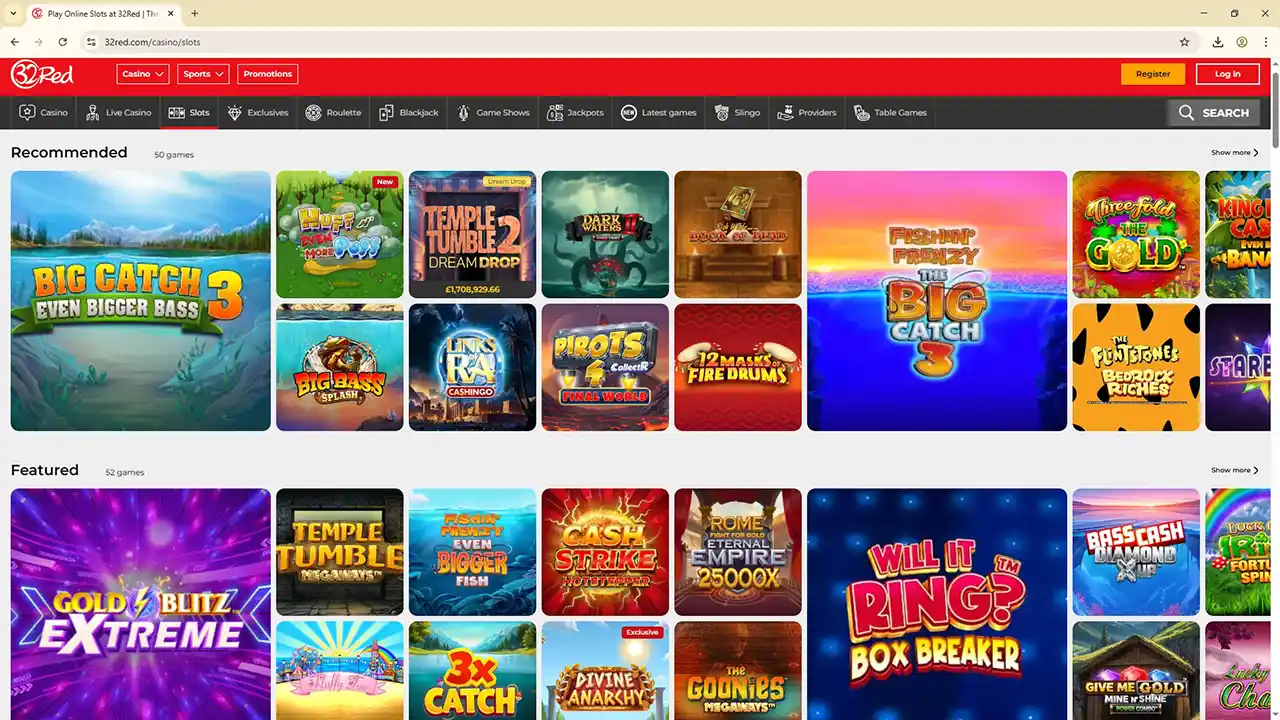 32Red Casino Games Page