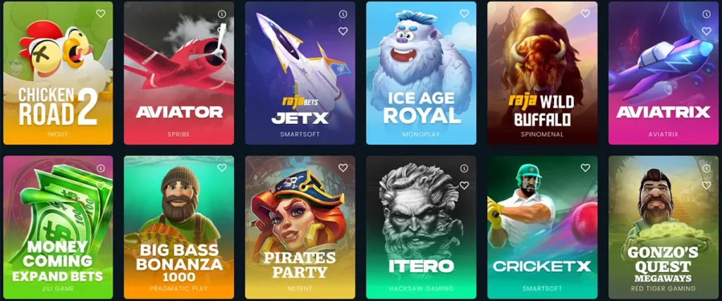 Rajabets Casino Games