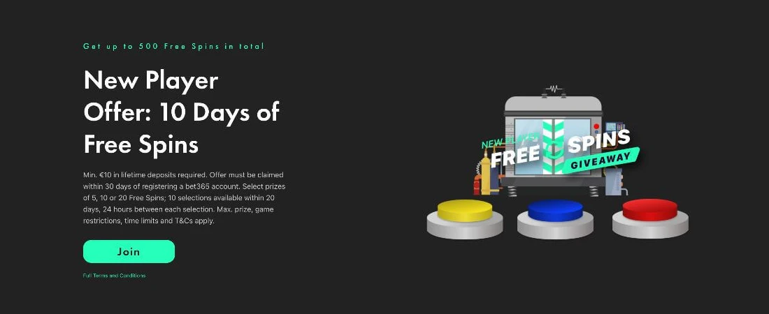 Bet365 Casino Welcome Bonus