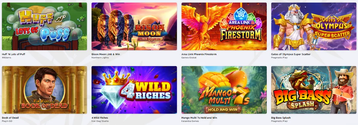 RoyalPanda Casino Slots selection