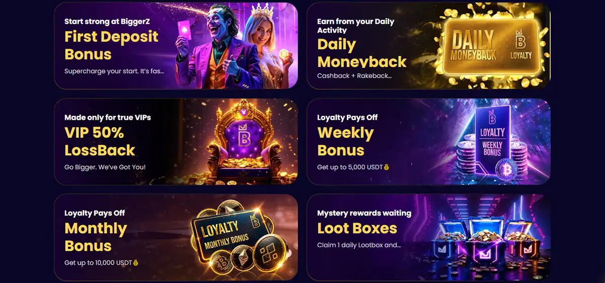 BiggerZ Casino Bonuses and Promotions
