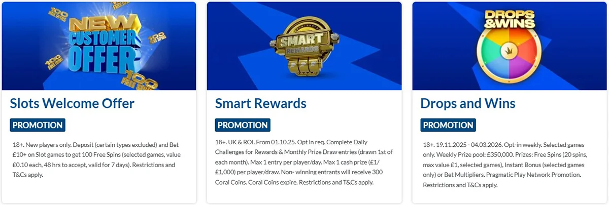 3 Types of Coral Casino Promotions