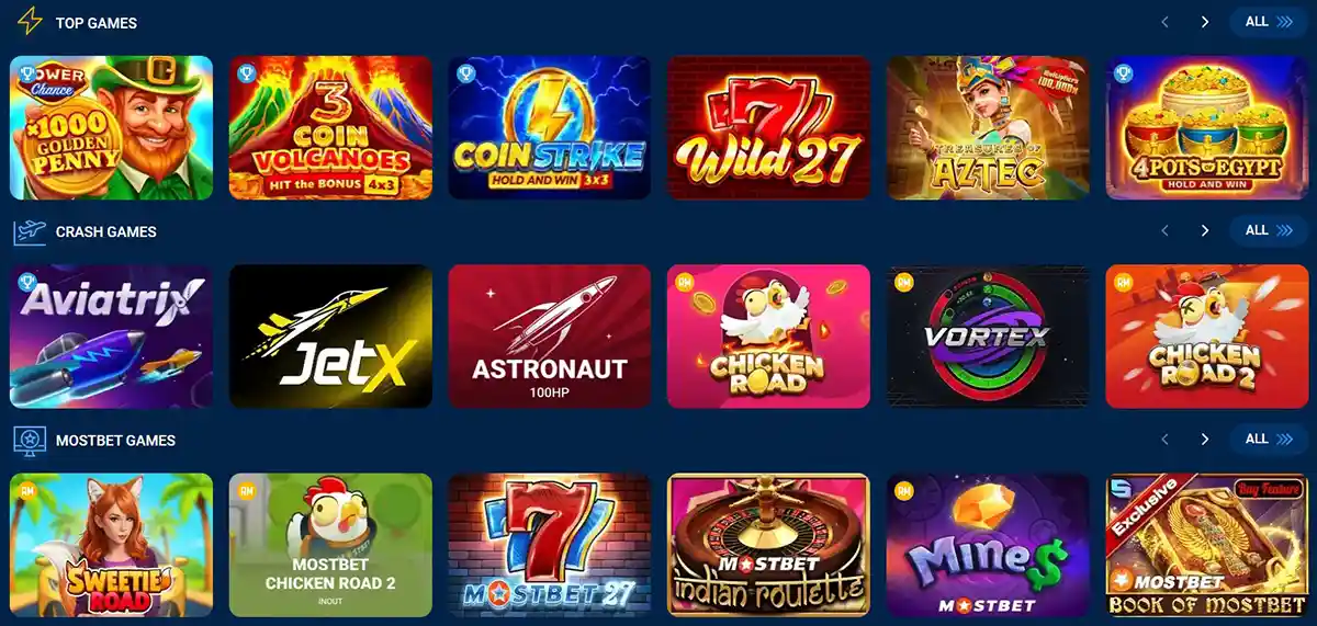 Mostbet Casino Games