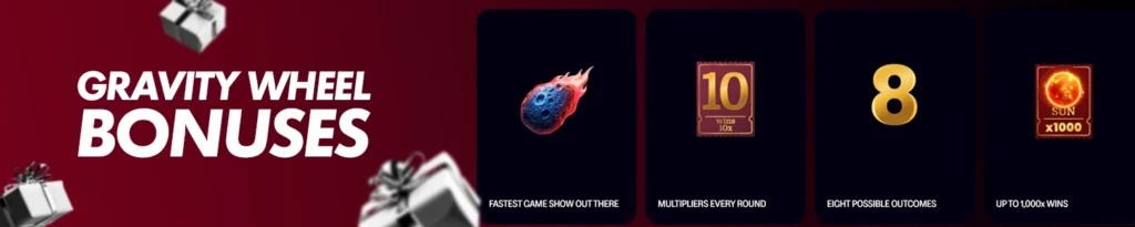 Special features of the Gravity Wheel bonus