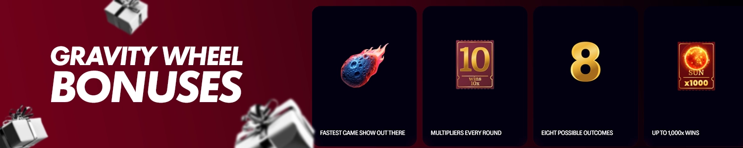 Special features of the Gravity Wheel bonus