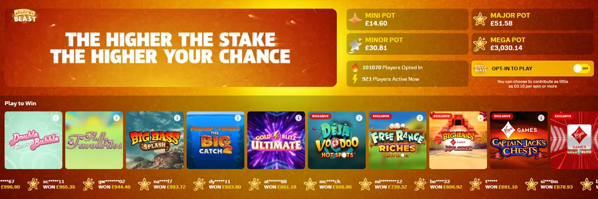 Virgin Games Casino Games