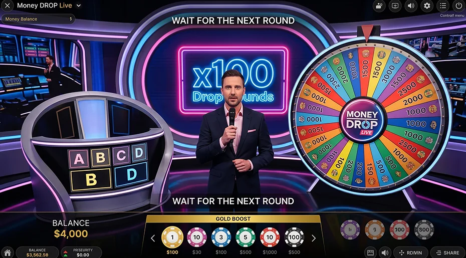 Where to play Money Drop Live game show online