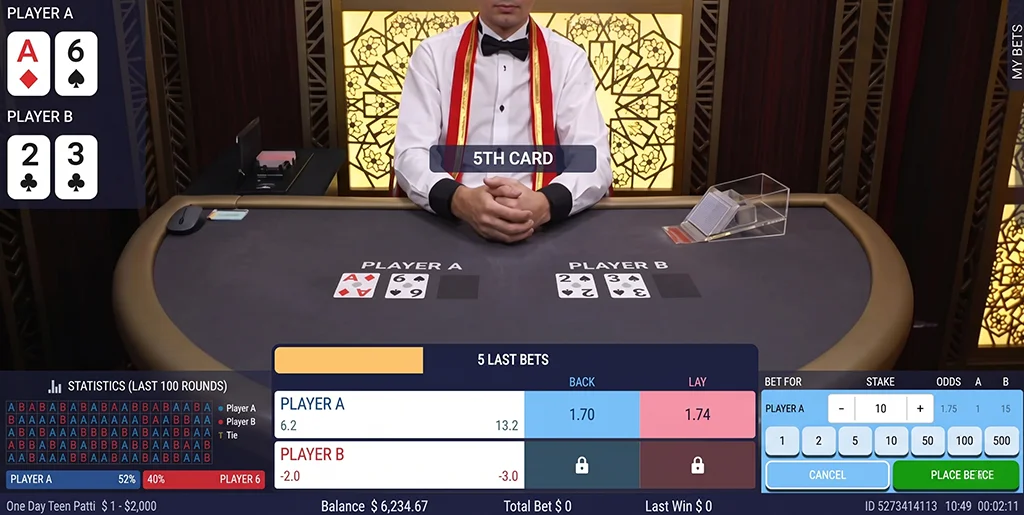 Tactical decision screen showing the narrow margins before the final card reveal