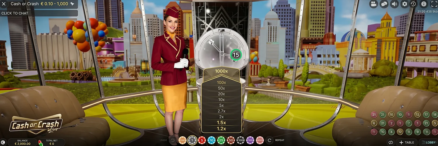 Interface for setting stakes in Cash or Crash game