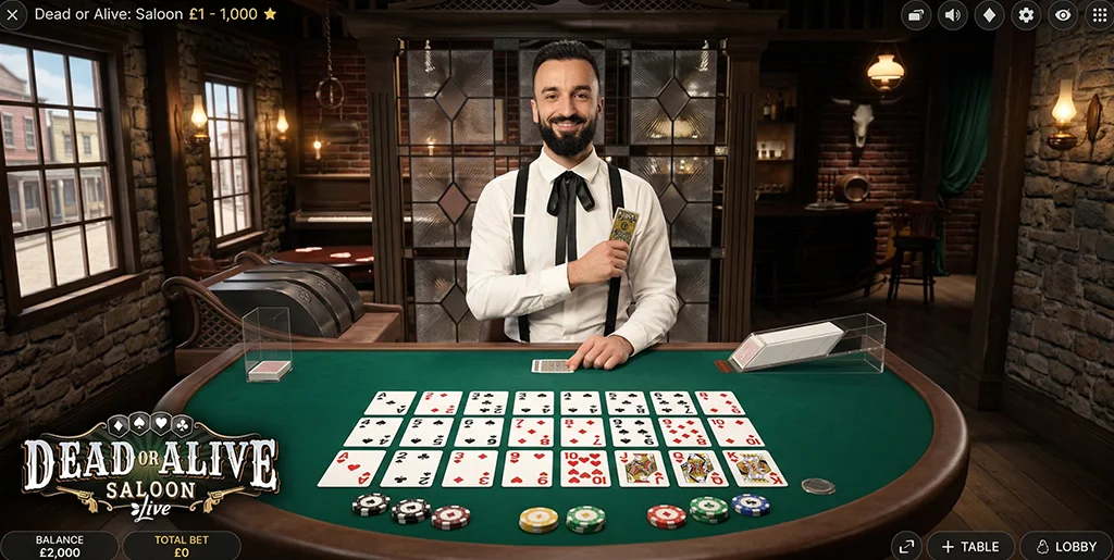 Main features and key facts of the Dead or Alive Saloon table