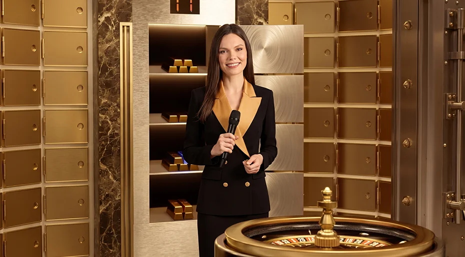 Quick summary of key features and payout potential in Gold Vault Roulette live.
