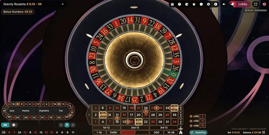 Live host spinning the roulette wheel for the winning result
