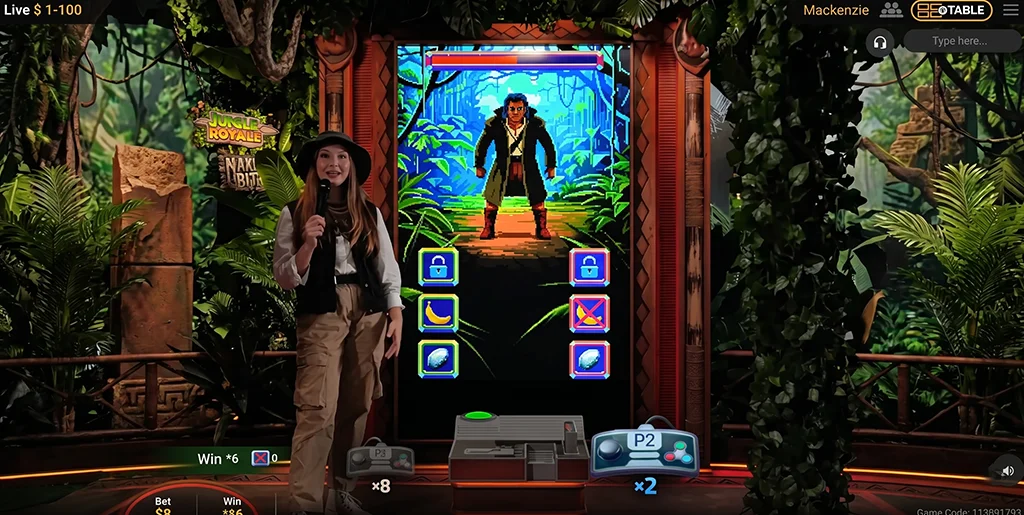 Jungle Royal bonus game with interactive multipliers