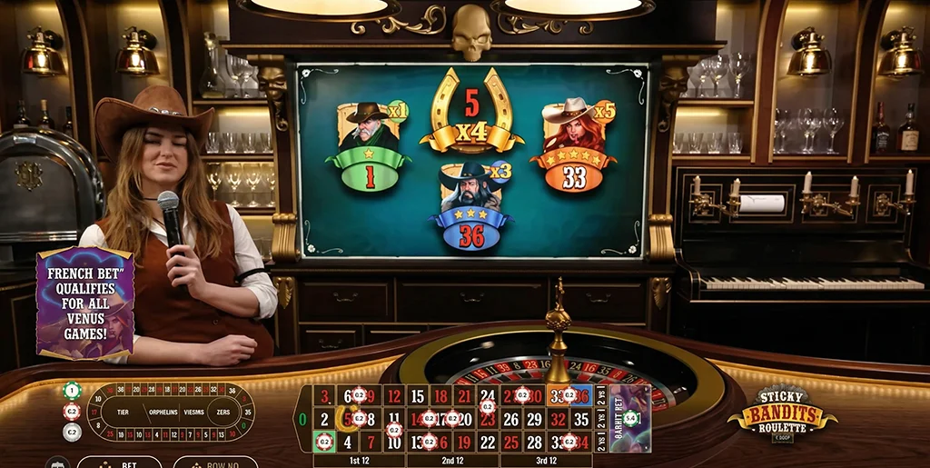 Sticky Bandits Roulette by Playtech with wild west theme