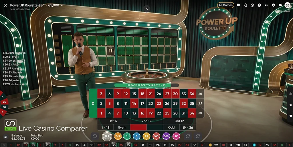 Power Up Roulette by Pragmatic Play featuring bonus rounds