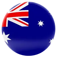 The Australia flag round logo