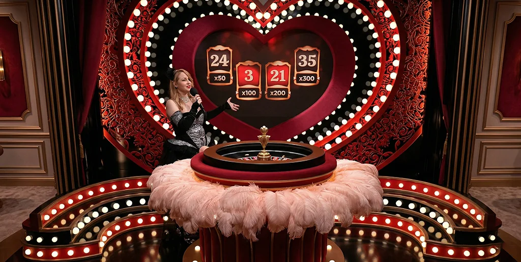 Winfinity Cabaret Roulette stylish live studio and dealers