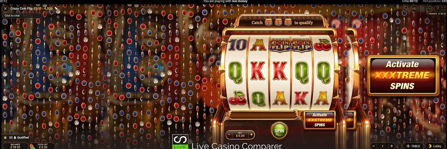 Slot machine qualification stage in Evolution Crazy Coin Flip