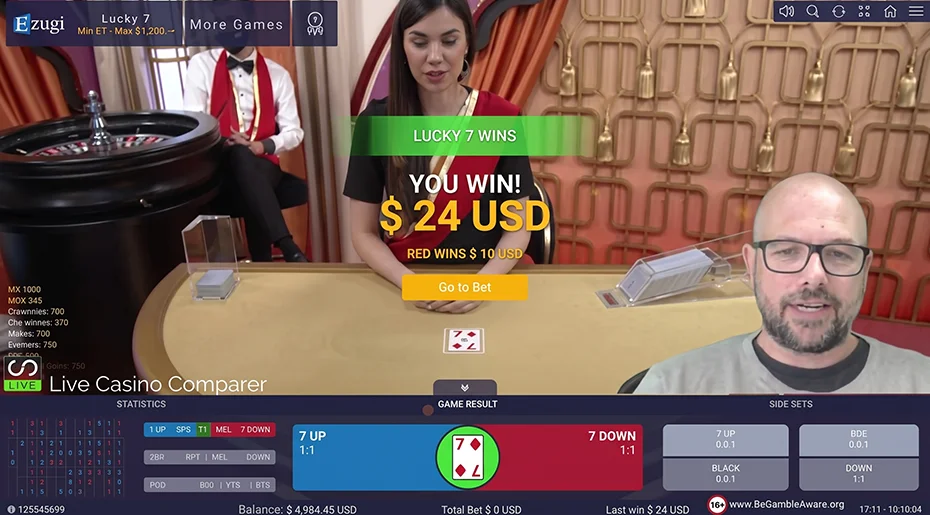 Gameplay overview and video demonstration of Lucky 7 by Ezugi.