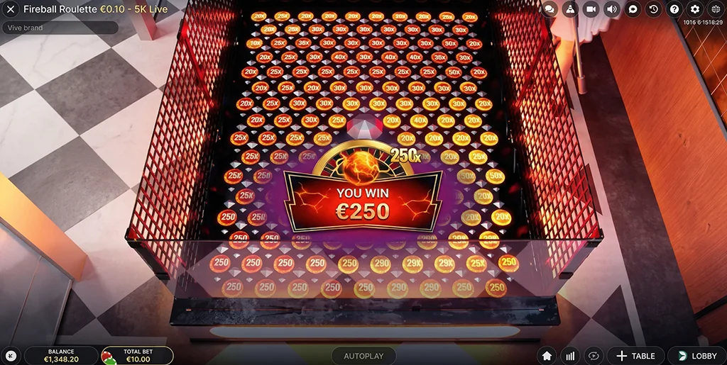 Gameplay mechanics and multiplier collection in Fireball bonus round