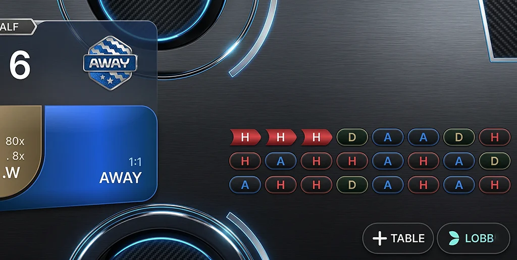 Live score tracker and historical results for Football Studio Dice