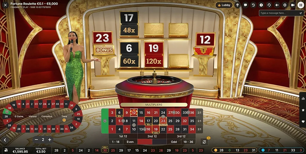 Random multipliers being applied to the Fortune Roulette grid