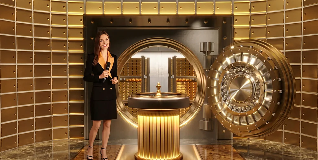 Gold Vault Roulette by Evolution with gold bar multiplier mechanics