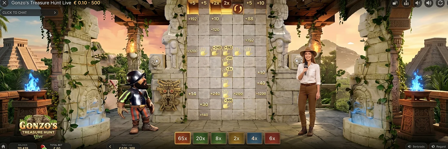 Gonzo's Treasure Hunt bonus prize drop animation