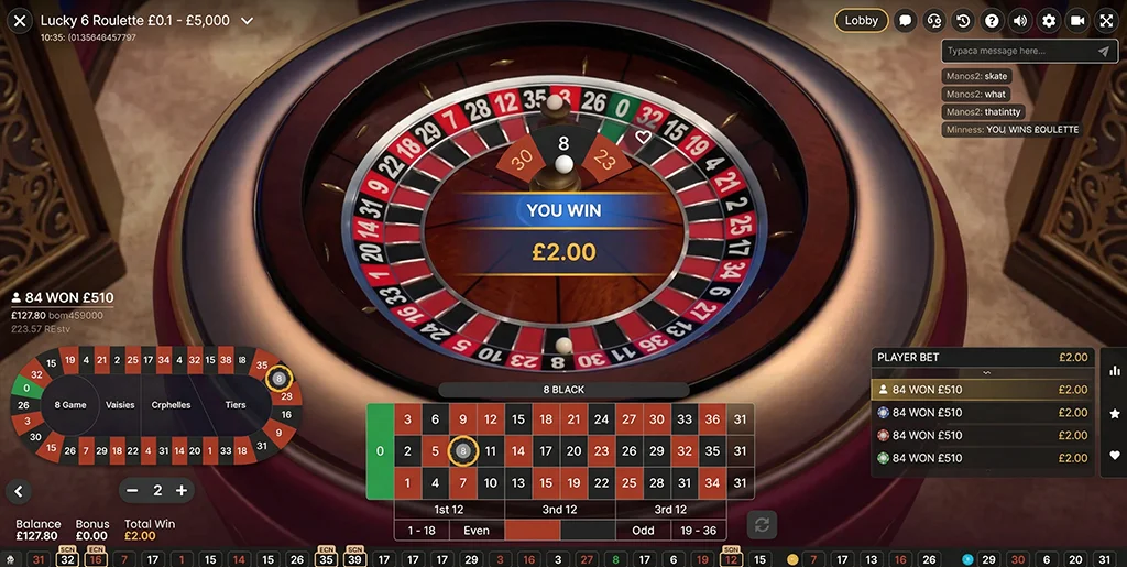 Step-by-step instructions on betting in Lucky 6 Roulette