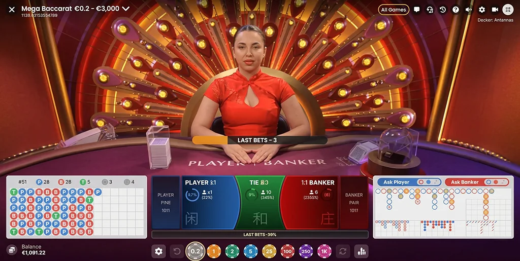 Key features and quick overview of Mega Baccarat by Pragmatic Play
