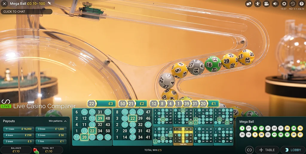 Automated ball machine mixing and releasing numbered balls in real-time