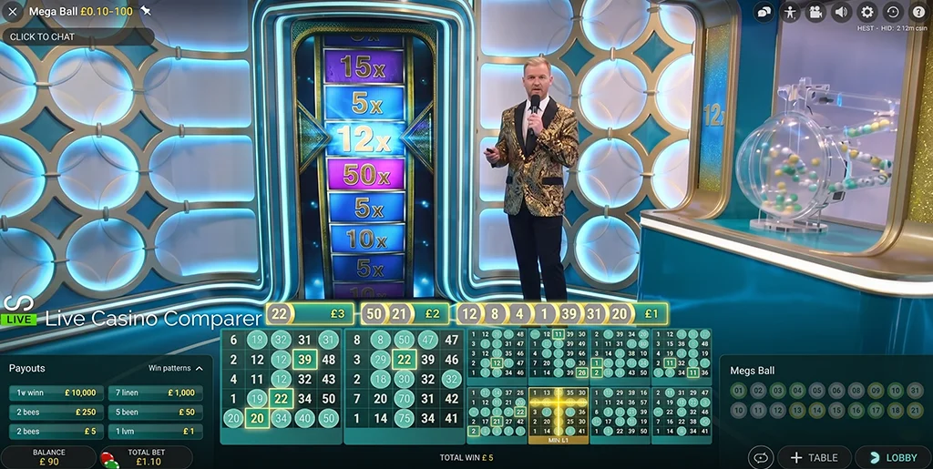 Studio lighting effects highlighting the final multiplier selection