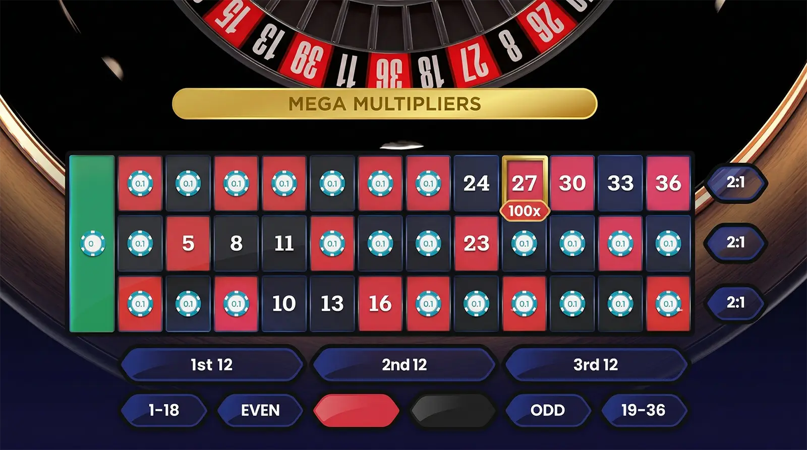 Pragmatic Play Live Mega Roulette Sections